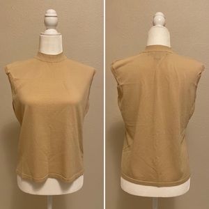 Josephine Chaus Yellow/Gold Sleeveless Blouse, Size Medium